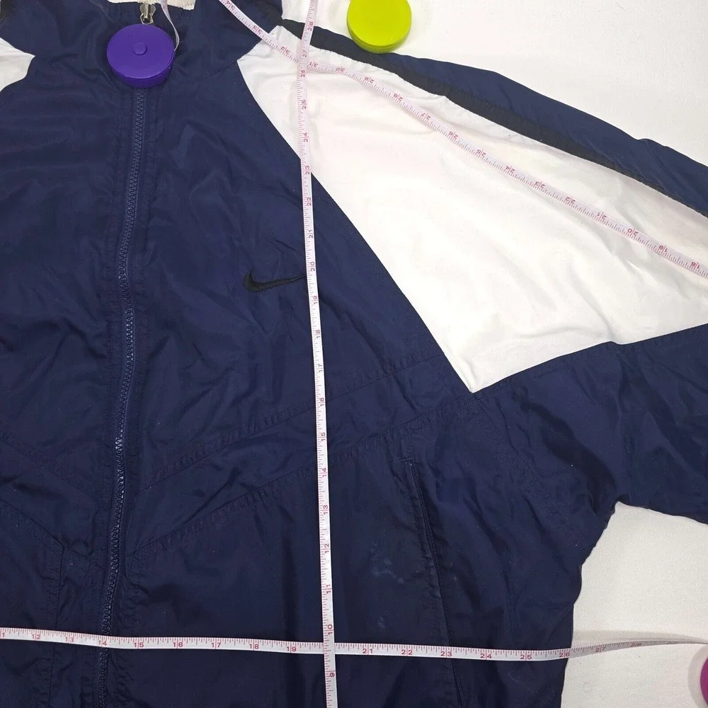 VTG Nike Track Jacket Men's XXL 2XL 90s Blue White Nylon Full‎ Zip Performance - Picture 3 of 16